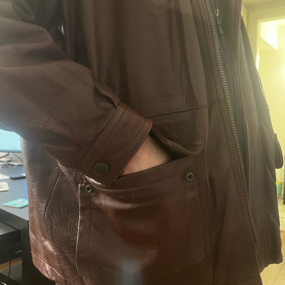 Vintage Genuine leather vintage mens jacket size L - Picture 12 of 12